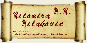Milomira Milaković vizit kartica
